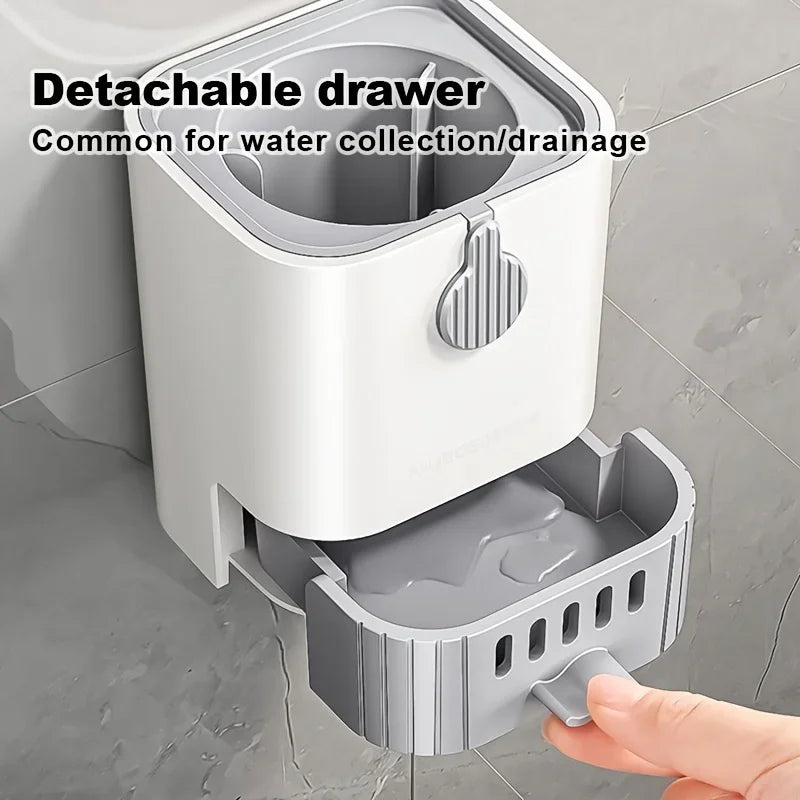 Toilet Brush Set With Holder, Wall Mounted Long Handle Toilet Brush Flexible Toilet Brush Bathroom Brush Cleaning Tools