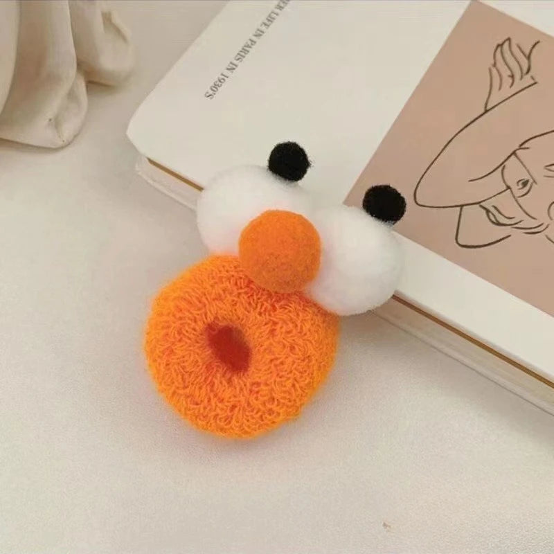 New Autumn and Winter Funny Selling Big Eyes Rope Girl Heart Candy Color High Elasticity 2-16 Years Old Hair Band