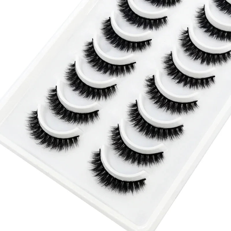 HBZGTLAD Russian Strip Lashes 10 Pairs 3D Mink Lashes Natural Eyelashes Dramatic False Eyelashes Wholesale Eyelash Extension