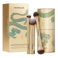 3pcs/set Hourglass Makeup brushes Powder Foundation Blush Concealer Make up brush with Dragon cosmetic bucket Storage box
