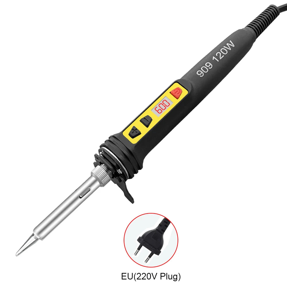 100W/120W Digital Soldering Iron Kit Repair Soldering Tool Set Electric Soldering Iron Dual Calibration Temperature 200-600C