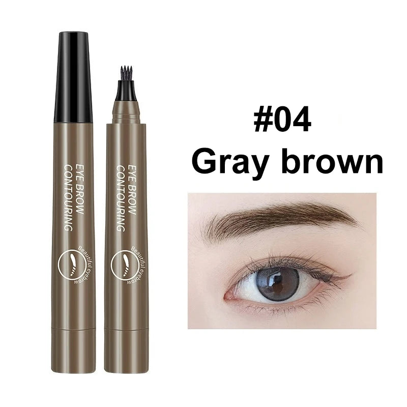 4 Point Eyebrow Pencil 5 Colors Waterproof Liquid Eyebrows Pen Lasting Red Brown Brow Pencil High Quality Eyebrow Makeup Pencil