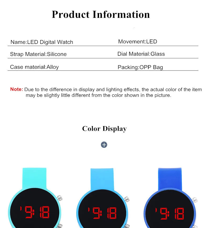 Fashion Digital Watch for Women Simple Men's LED Wrist Watch  Silicone Strap Casual Sports Ladies Watch Clock Gift Reloj Mujer