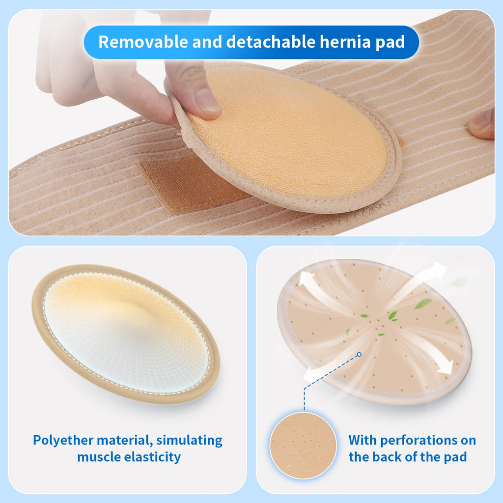 VELPEAU Umbilical Hernia Belt for Epigastric Incisional and Navel Hernia, Abdominal Binder with Removable Compression Pad