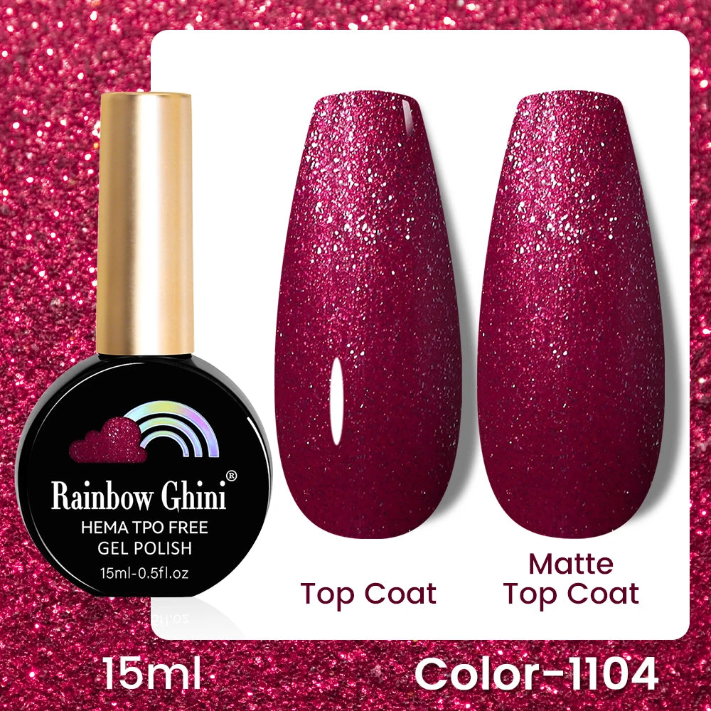 RG 15ML 146Colors HEMA&TPO Free Long Lasting Nail Polish Colorful UV Nail Gel Top Base Coat Supplies For Professional Manicure