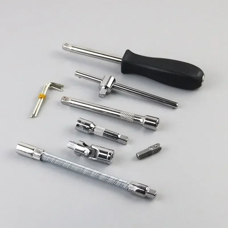 46pcs Socket Set Car Repair Tool Ratchet Wrench  Pawl Spanner Screwdriver Professional Metalworking Kit