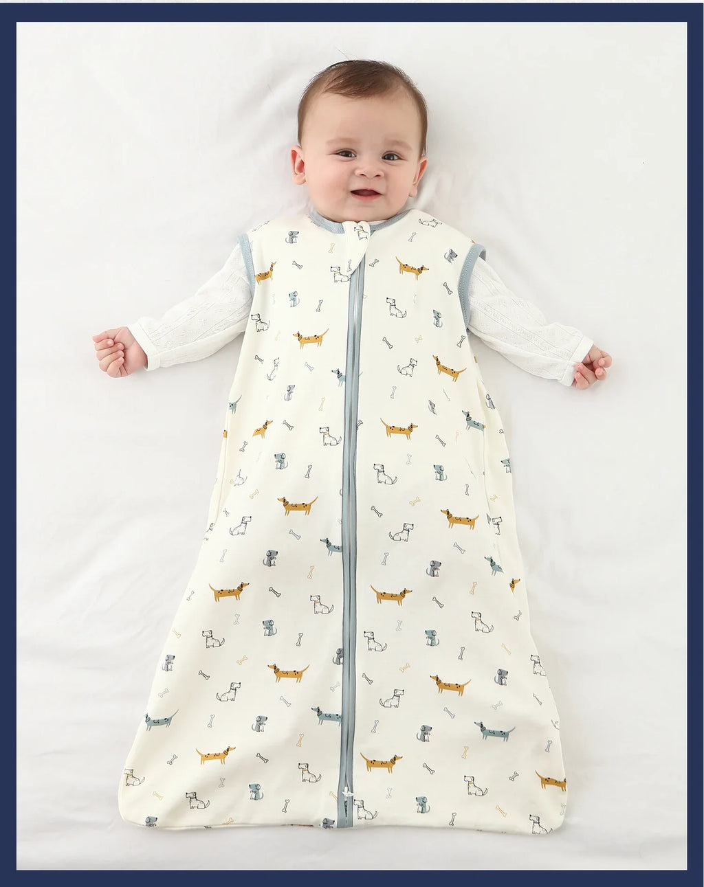Baby Sleeping Bag Newborn Baby Anti-shock Sleeping Bag Pajamas Baby Pajamas Light Zipper Crawling Suit Anti-kick Cartoon Animal