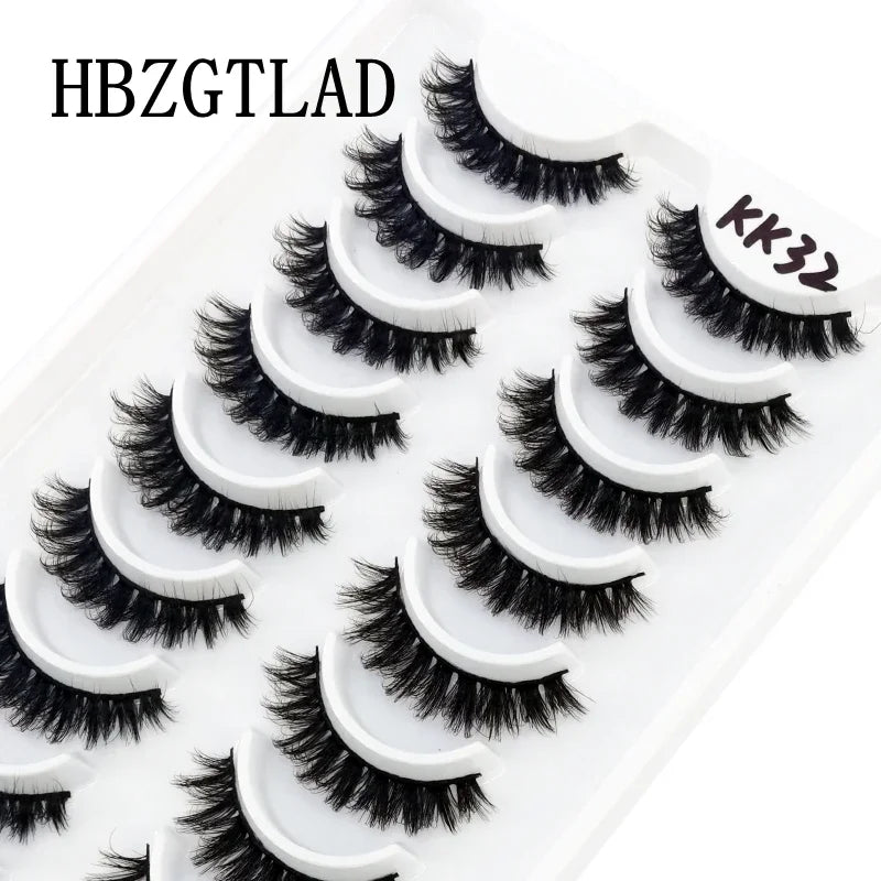 HBZGTLAD Russian Strip Lashes 10 Pairs 3D Mink Lashes Natural Eyelashes Dramatic False Eyelashes Wholesale Eyelash Extension