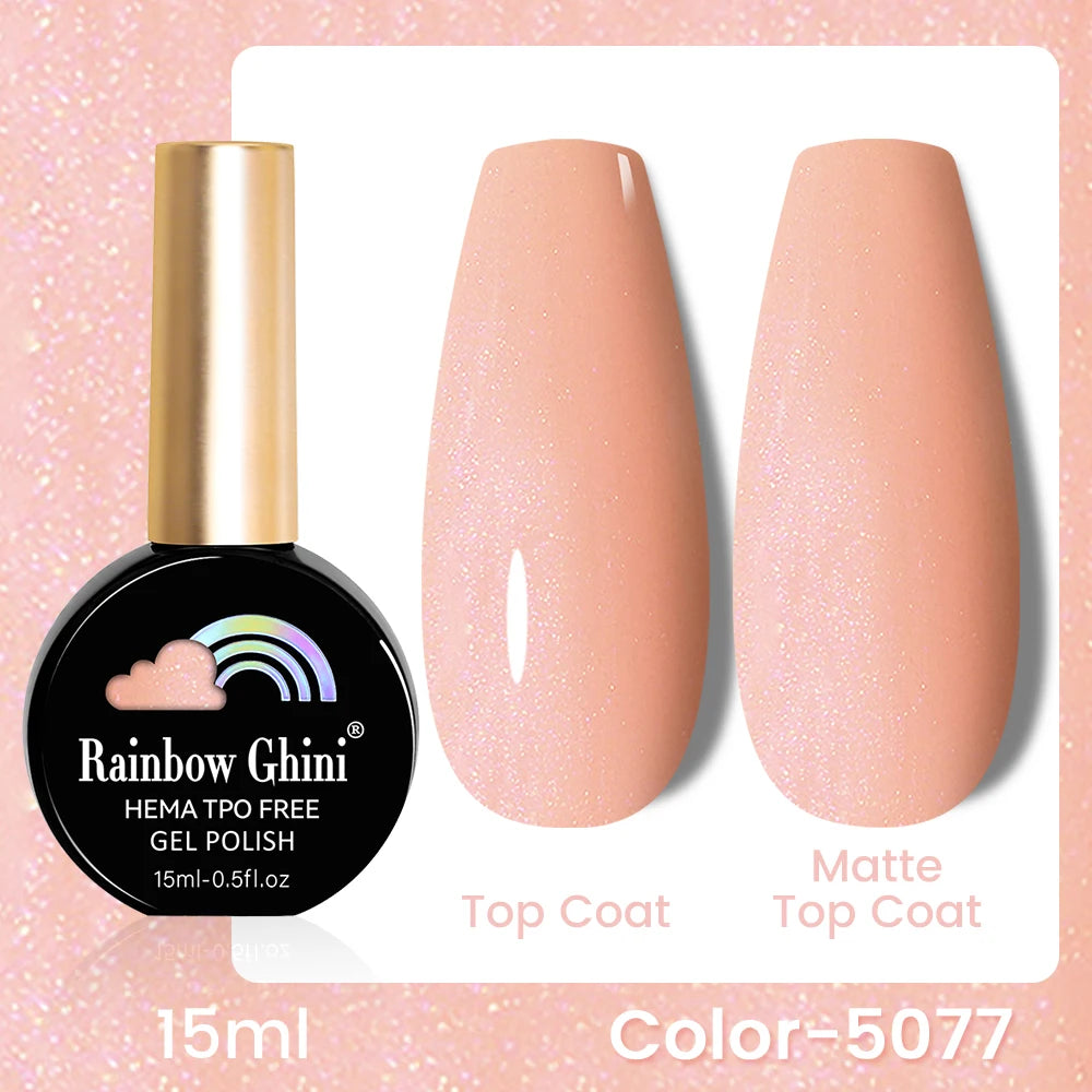 RG 15ML 146Colors HEMA&TPO Free Long Lasting Nail Polish Colorful UV Nail Gel Top Base Coat Supplies For Professional Manicure