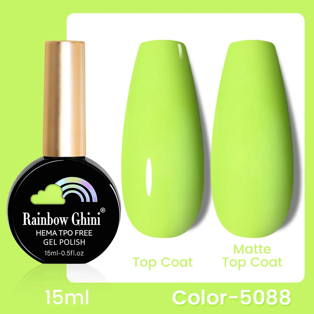 RG 15ML 146Colors HEMA&TPO Free Long Lasting Nail Polish Colorful UV Nail Gel Top Base Coat Supplies For Professional Manicure