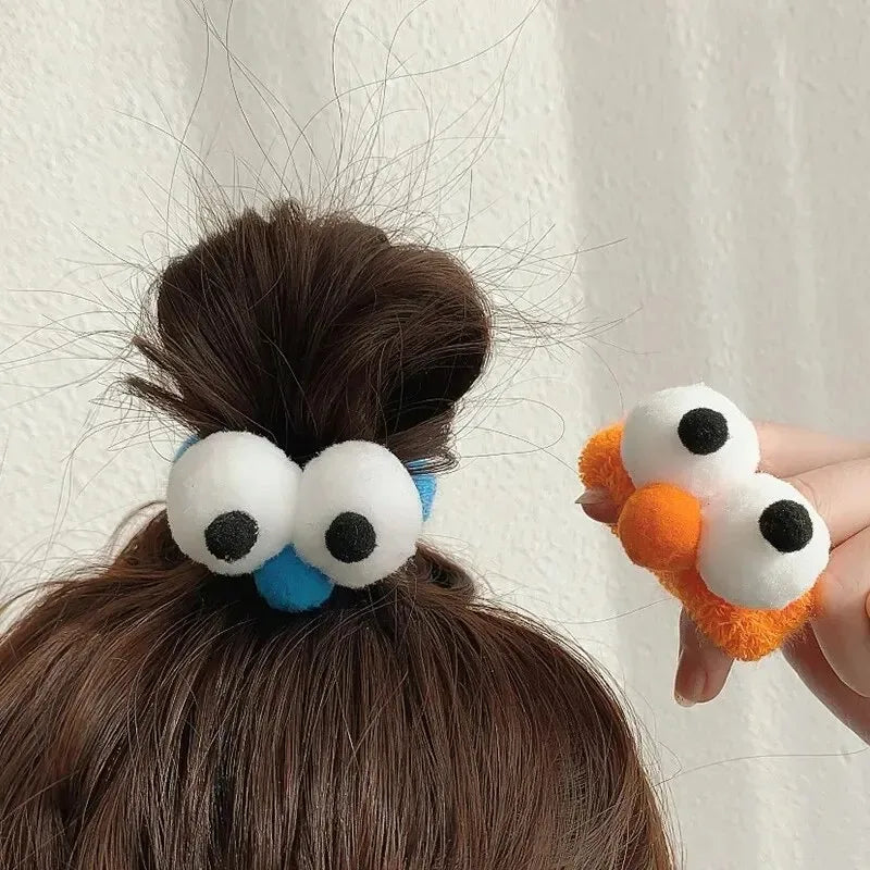 New Autumn and Winter Funny Selling Big Eyes Rope Girl Heart Candy Color High Elasticity 2-16 Years Old Hair Band