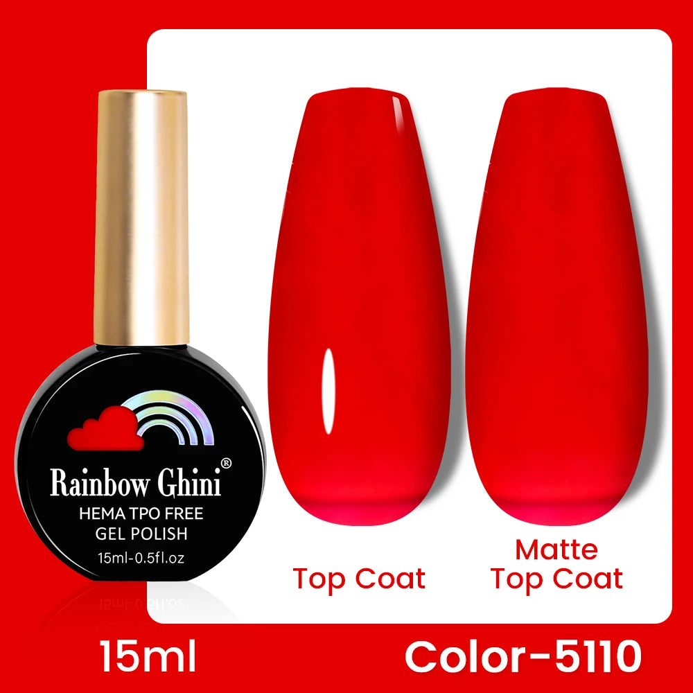 RG 15ML 146Colors HEMA&TPO Free Long Lasting Nail Polish Colorful UV Nail Gel Top Base Coat Supplies For Professional Manicure