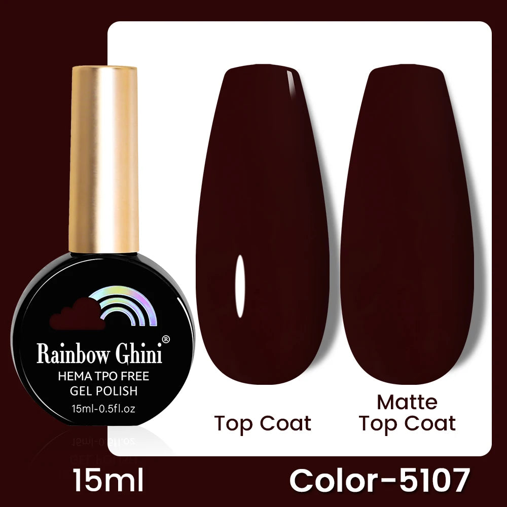 RG 15ML 146Colors HEMA&TPO Free Long Lasting Nail Polish Colorful UV Nail Gel Top Base Coat Supplies For Professional Manicure