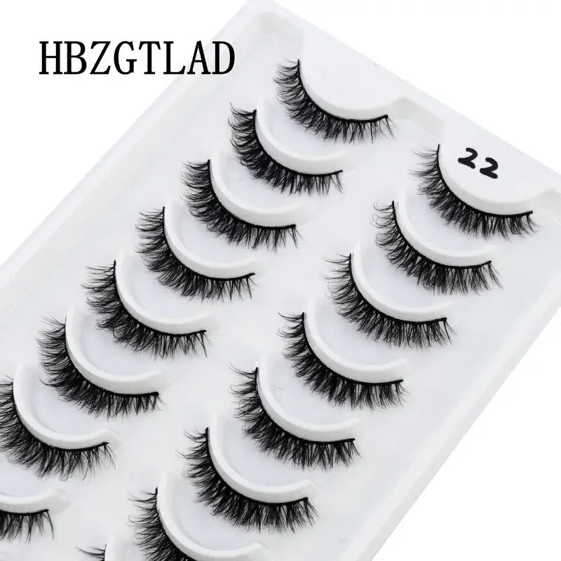 HBZGTLAD Russian Strip Lashes 10 Pairs 3D Mink Lashes Natural Eyelashes Dramatic False Eyelashes Wholesale Eyelash Extension