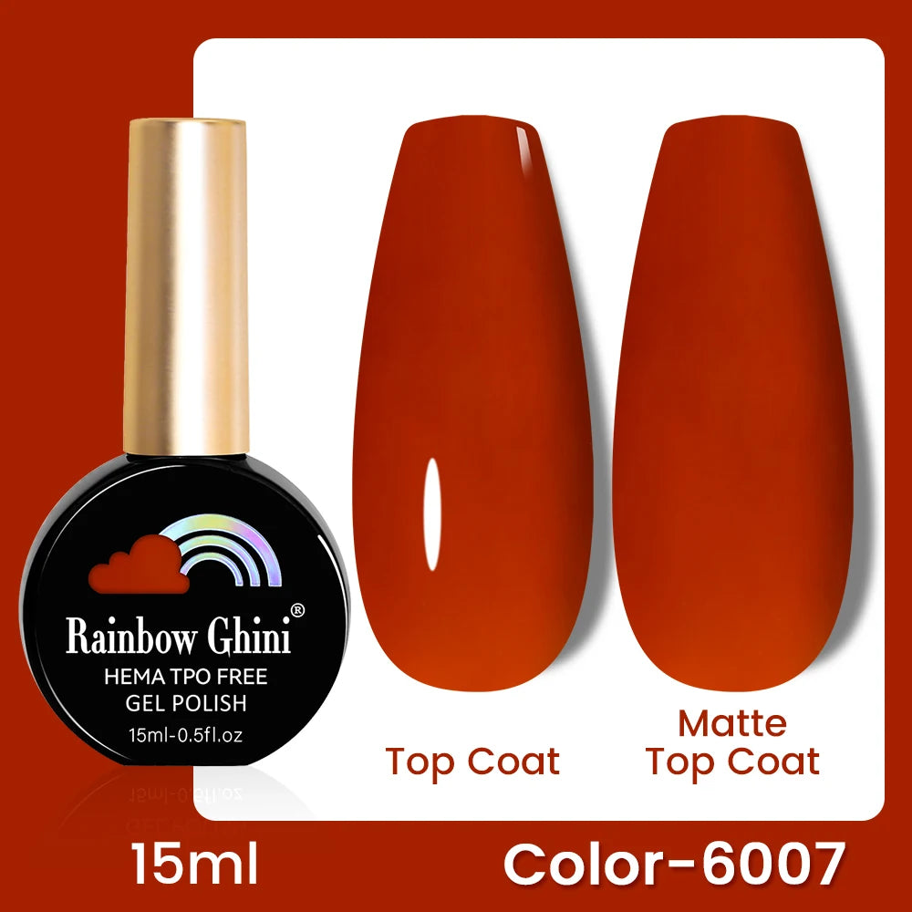 RG 15ML 146Colors HEMA&TPO Free Long Lasting Nail Polish Colorful UV Nail Gel Top Base Coat Supplies For Professional Manicure
