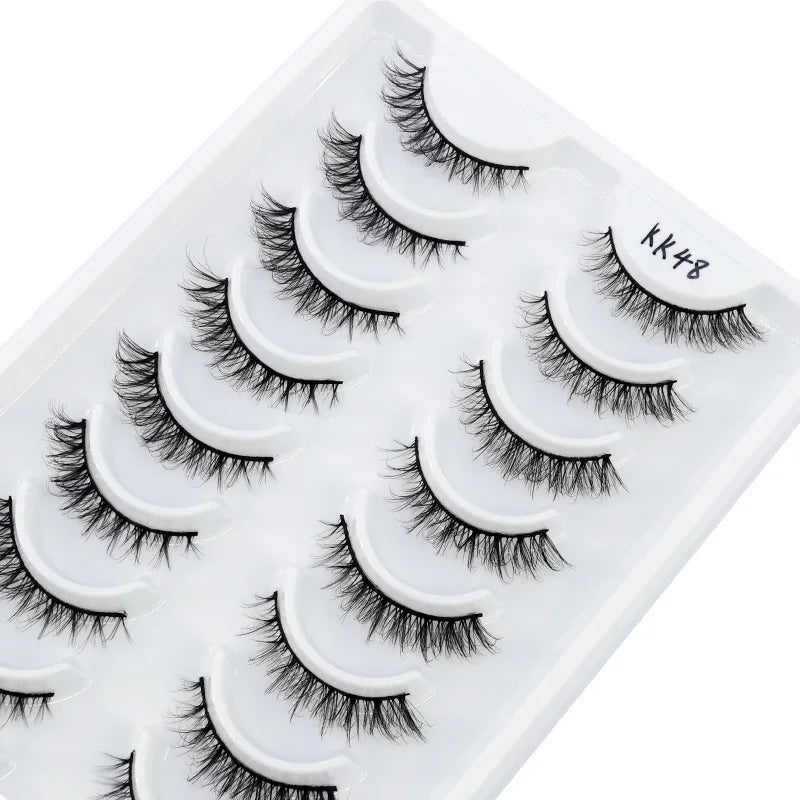 HBZGTLAD Russian Strip Lashes 10 Pairs 3D Mink Lashes Natural Eyelashes Dramatic False Eyelashes Wholesale Eyelash Extension