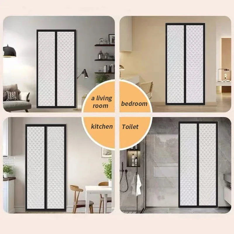 Magnetic winter thick door curtain -  easy to install - No Drilling- Keep Cold Out & Warm In-Windproof partition curtain