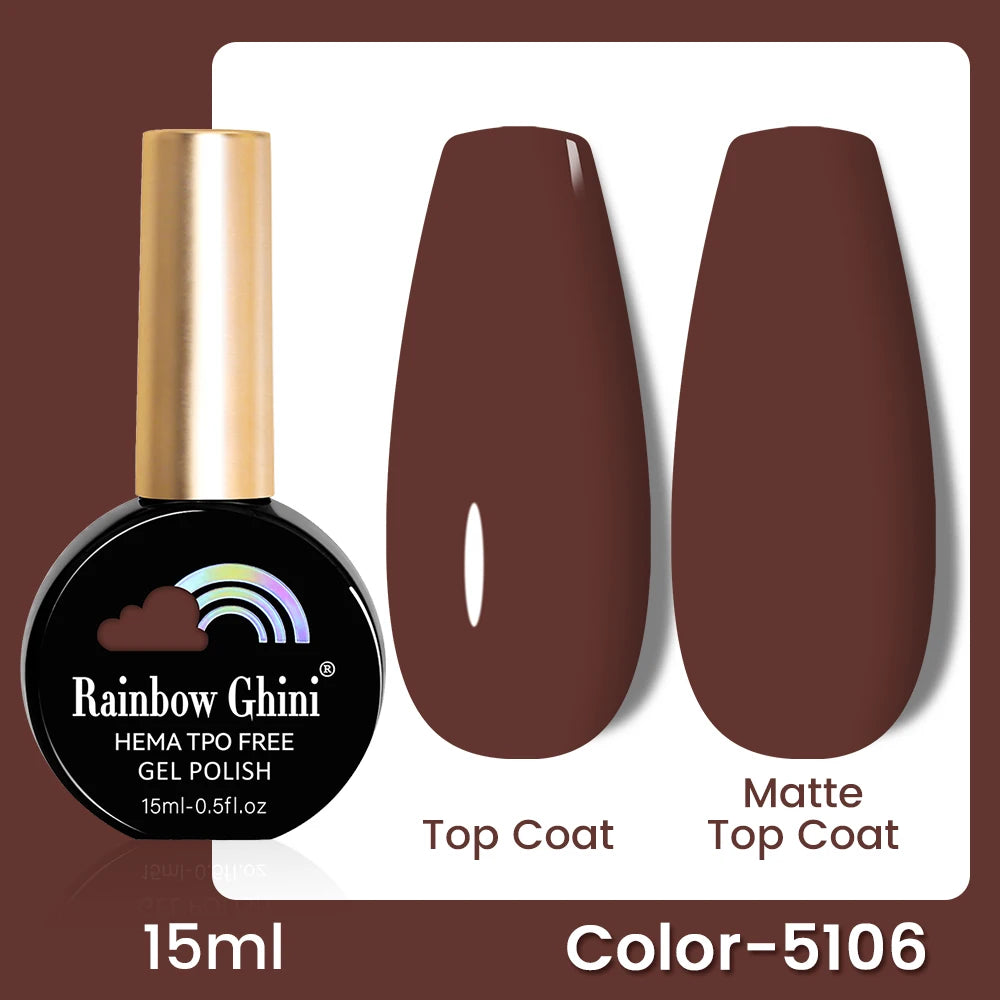 RG 15ML 146Colors HEMA&TPO Free Long Lasting Nail Polish Colorful UV Nail Gel Top Base Coat Supplies For Professional Manicure