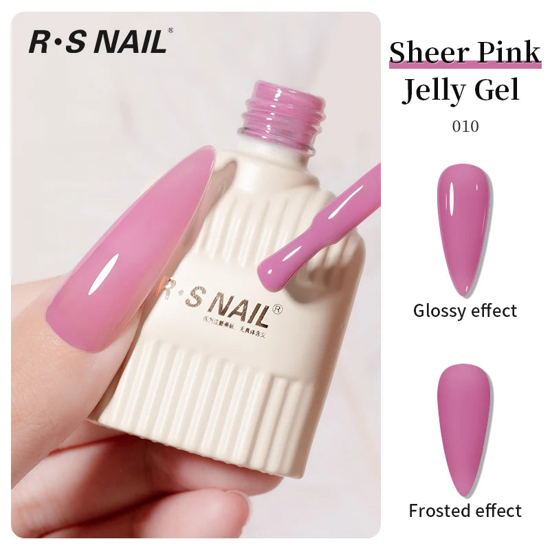 RS NAIL Jelly Transparent Gel Nail Polish 10g Summer Nude Pink Gel Polish Semi Permanent Soak Off UV LED Varnish Jade Nail Gel