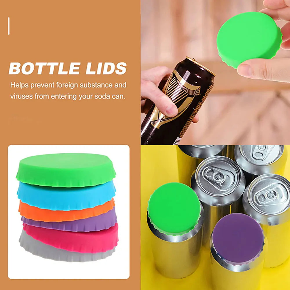 Silicone World Silicone Soda Can Lid Reusable Cans Stopper for Beer Drinks Juice Beverage Protecto Sealing Cover Coke Cans Lids
