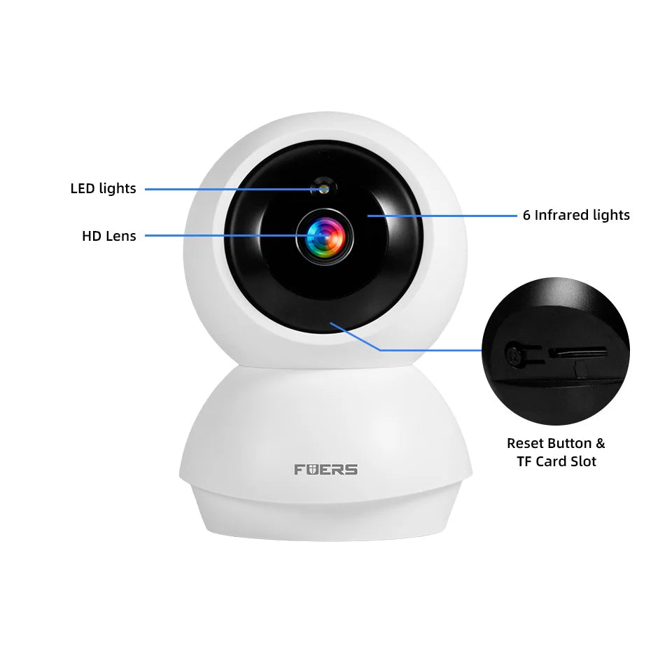 Fuers 4K 8MP IP Camera Indoor WiFi Wireless Surveillance works with Tuya Smart Home APP Auto Tracking CCTV Security Baby Monitor