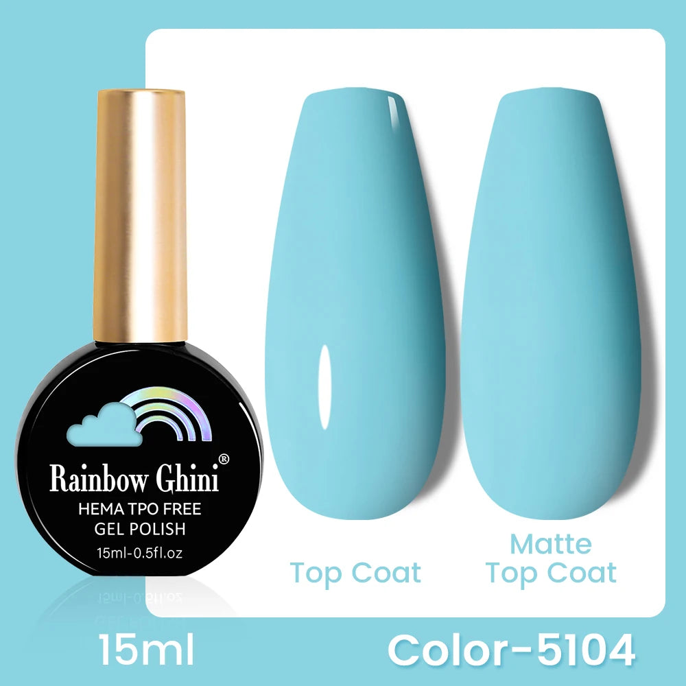 RG 15ML 146Colors HEMA&TPO Free Long Lasting Nail Polish Colorful UV Nail Gel Top Base Coat Supplies For Professional Manicure