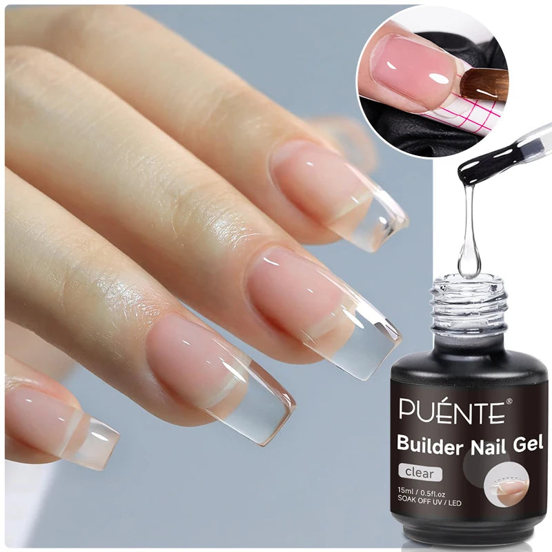 15ML Milky White Jelly Nude Pink Fiber Base Gel For Nails Repair Strengthen Extension Construction Soak Off UV Nail Art Varnish