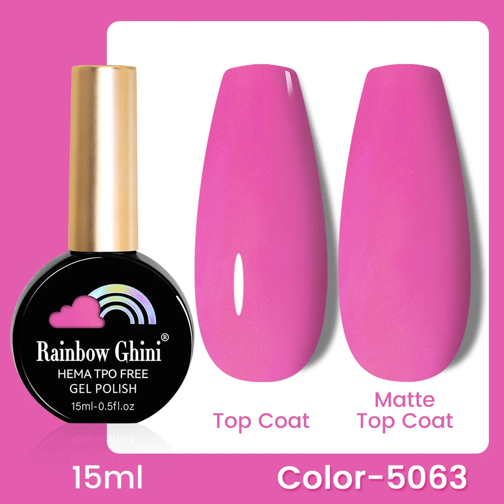 RG 15ML 146Colors HEMA&TPO Free Long Lasting Nail Polish Colorful UV Nail Gel Top Base Coat Supplies For Professional Manicure