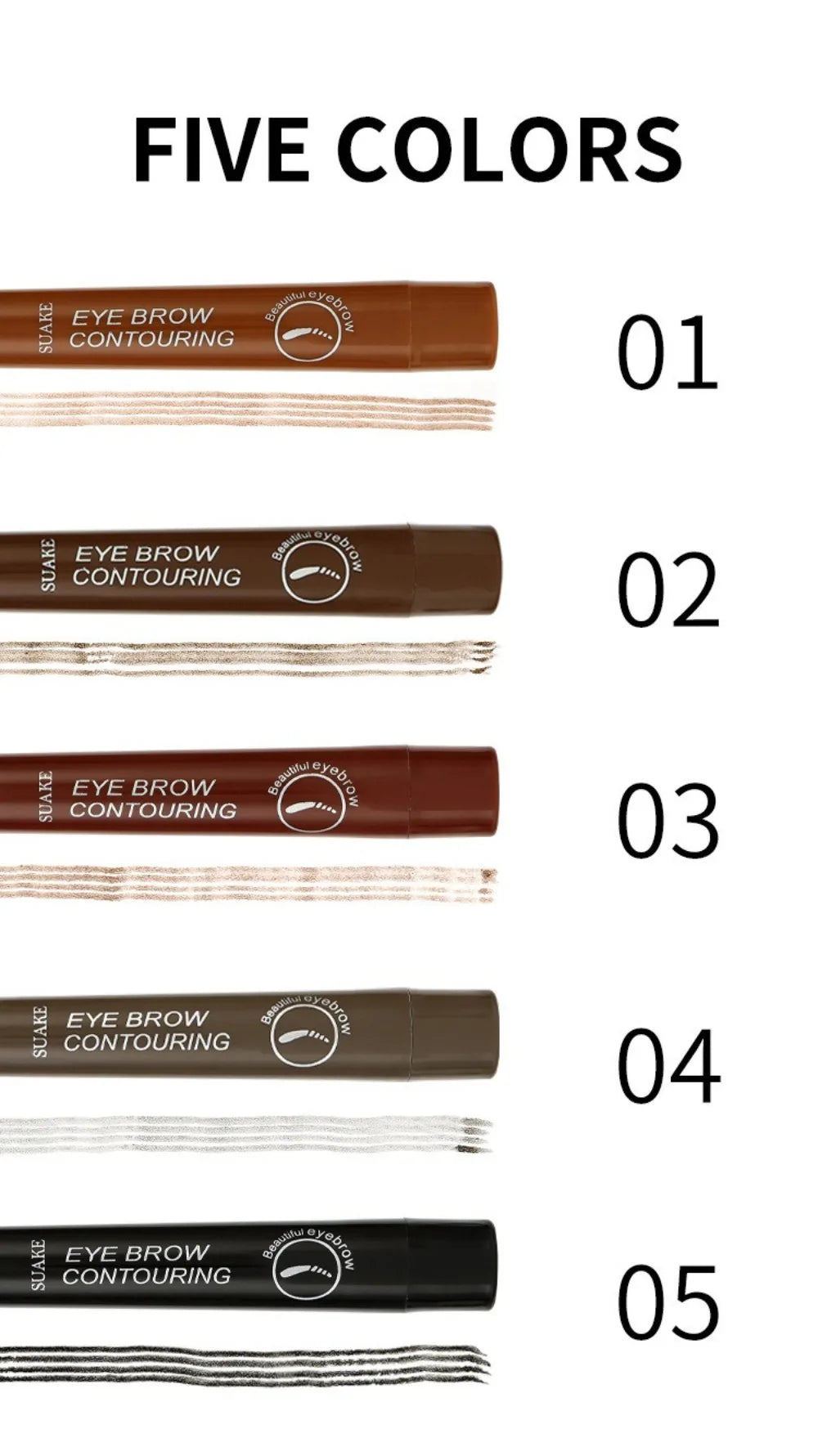 4 Point Head Eyebrow Pencil Long Lasting Waterproof Sweat Proof High Pigmented Eyebrow Tattoo Pen Easy Apply Liquid Brow Makeup