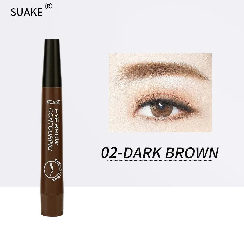 4 Point Head Eyebrow Pencil Long Lasting Waterproof Sweat Proof High Pigmented Eyebrow Tattoo Pen Easy Apply Liquid Brow Makeup
