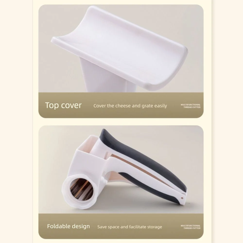 3-in-1 Hand-Cranked Cheese Grater Rotary Multi-functional Parmesan Cheese Shredder Hand Crank Detachable Chocolate Grater Butter