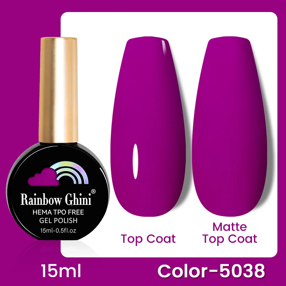 RG 15ML 146Colors HEMA&TPO Free Long Lasting Nail Polish Colorful UV Nail Gel Top Base Coat Supplies For Professional Manicure