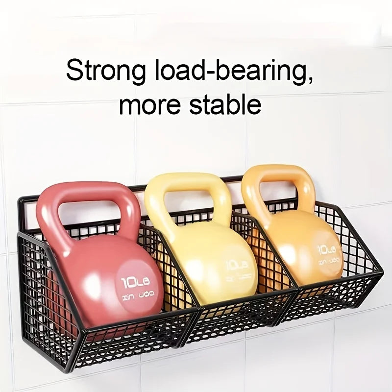Wall Mounted Kitchen Storage Basket Suitable for Durable Metal Wire Storage of Spices, Garlic, Onions, and Vegetables