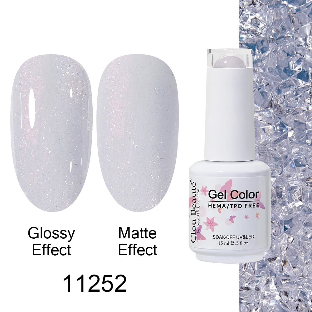 Clou Beaute 15ml HEMA TPO FREE Color Gel Nail Polish Nude Pink Red Green Collection Nail Gel Polish Glitter Soak Off UV LED Gel