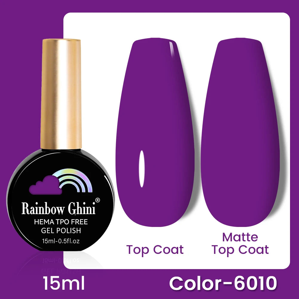 RG 15ML 146Colors HEMA&TPO Free Long Lasting Nail Polish Colorful UV Nail Gel Top Base Coat Supplies For Professional Manicure