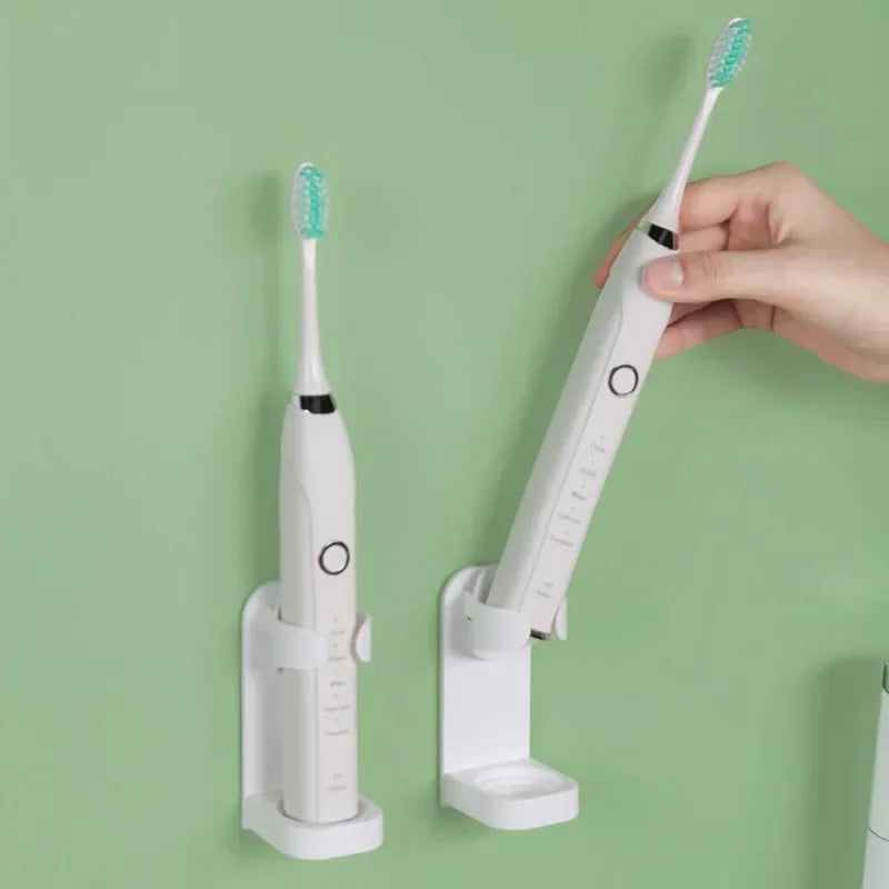 Wall-mounted electric toothbrush holder, plastic tooth hook, razor holder, storage space shelf, bathroom home accessories