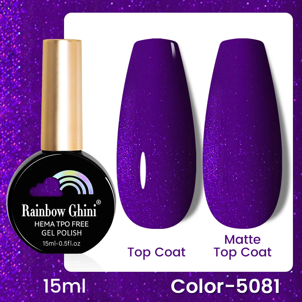 RG 15ML 146Colors HEMA&TPO Free Long Lasting Nail Polish Colorful UV Nail Gel Top Base Coat Supplies For Professional Manicure