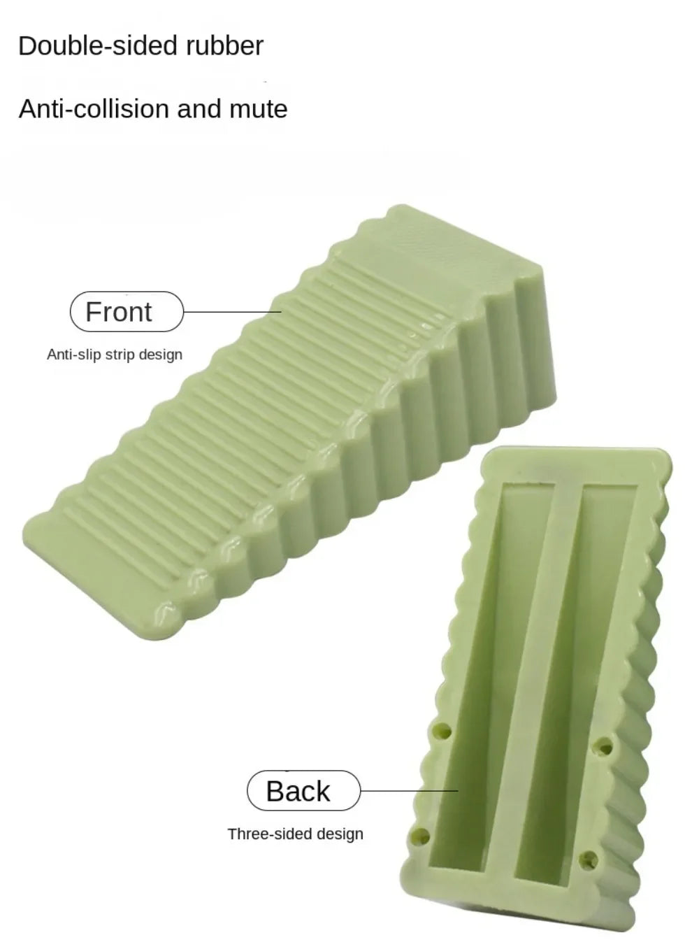 Front Door Stopper: Anti-collision, Movable Rubber Doorstop for Household Use.  Wedge-shaped Hardware for Home Applications