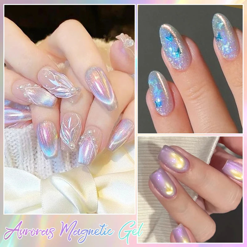 Auroras Glitter Cat Magnetic Gel Nail Polish Shimmer Glass Bead Effect Magnetic Gel Soak Off UV LED Painting Vanrish Manicure