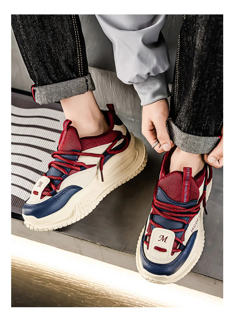 Sneakers For Men British Style Athletic Sneakers Male Sport Walking Sneaker Men Street Style Platform Shoes Male 2024