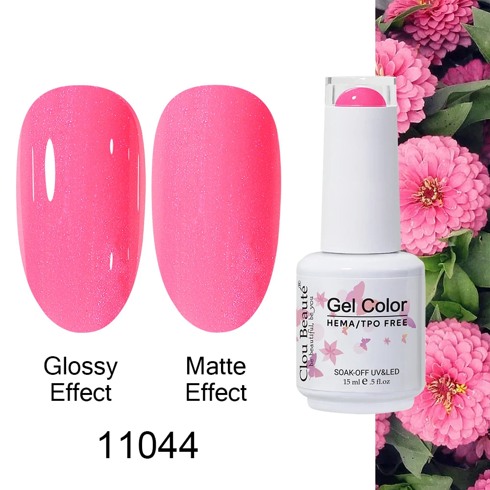 Clou Beaute 15ml HEMA TPO FREE Color Gel Nail Polish Nude Pink Red Green Collection Nail Gel Polish Glitter Soak Off UV LED Gel