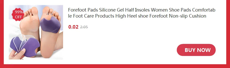 1Pair Heels Forefoot Pads Relieve Pain Orthopedic Insoles Silicone Cushion Sandals Foot Care Products GEL Non-slip Shoes Pad