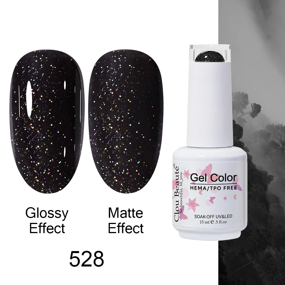 Clou Beaute 15ml HEMA TPO FREE Color Gel Nail Polish Nude Pink Red Green Collection Nail Gel Polish Glitter Soak Off UV LED Gel