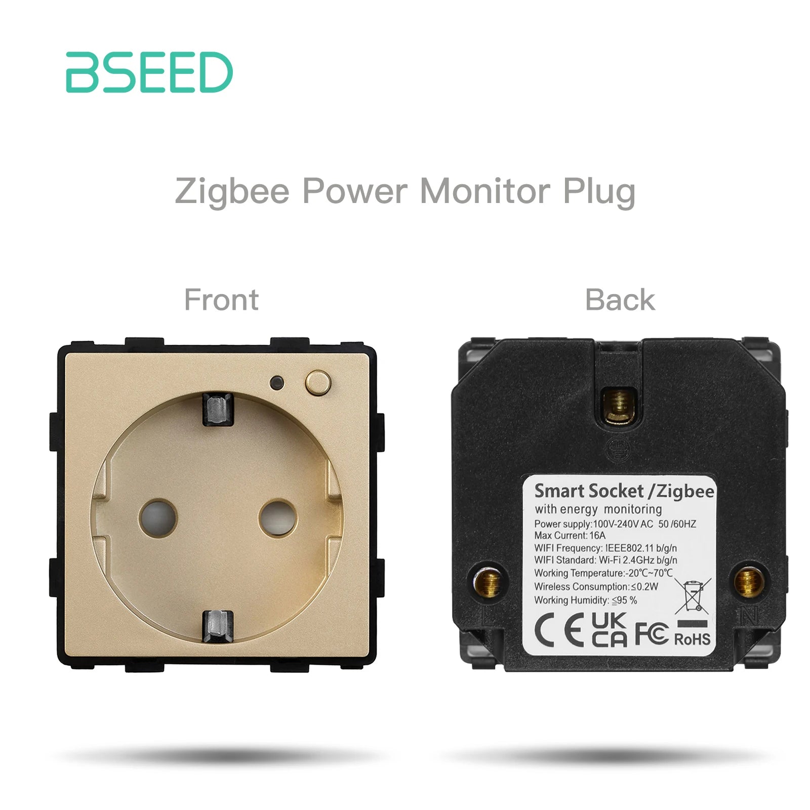 BSEED Zigbee Power Socket Tuya Smart EU Socket Plug With 20W Type-c USB Functions Parts Matte Plastic Frames DIY Accessories