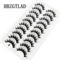 HBZGTLAD Russian Strip Lashes 10 Pairs 3D Mink Lashes Natural Eyelashes Dramatic False Eyelashes Wholesale Eyelash Extension