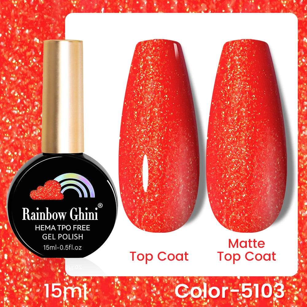 RG 15ML 146Colors HEMA&TPO Free Long Lasting Nail Polish Colorful UV Nail Gel Top Base Coat Supplies For Professional Manicure