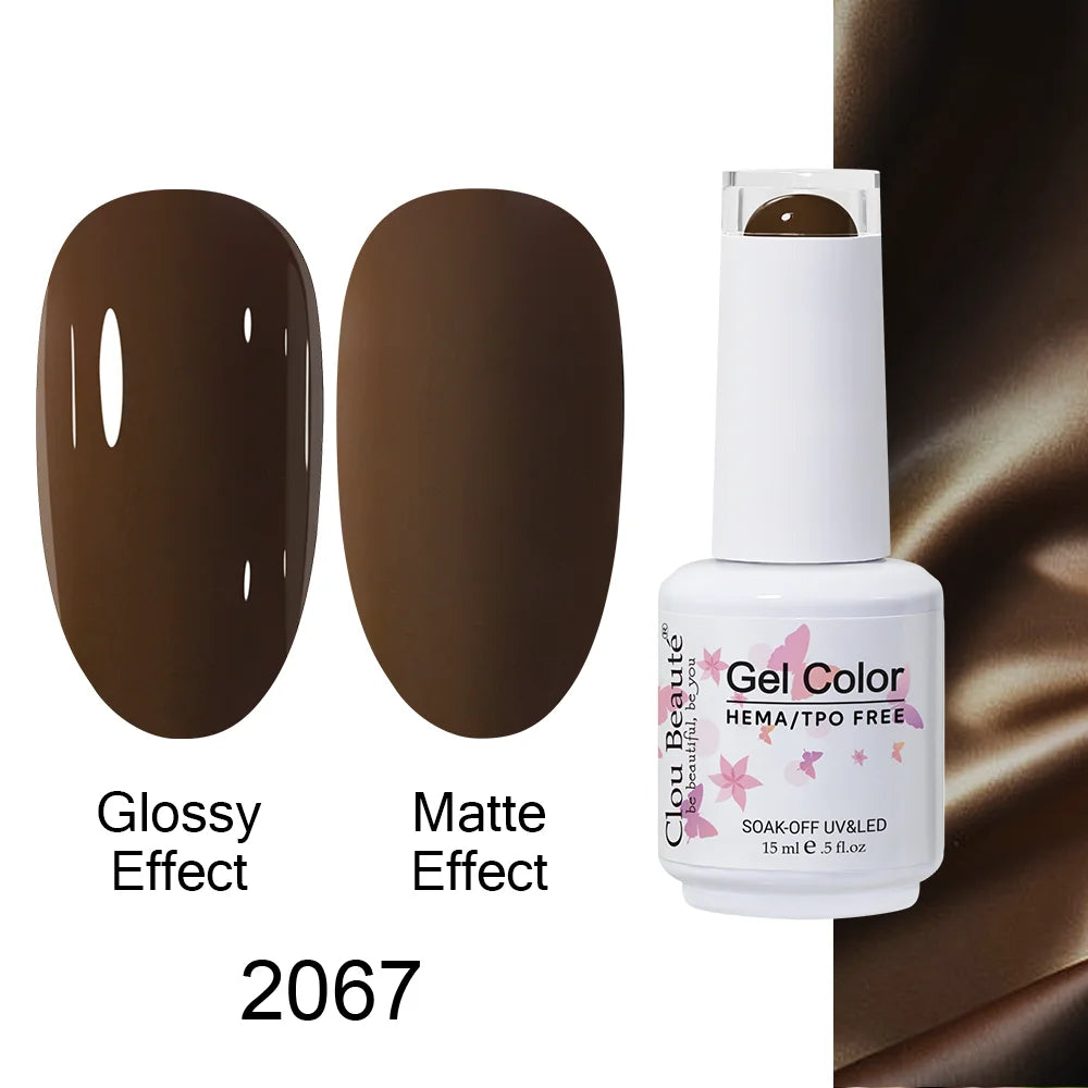 Clou Beaute 15ml HEMA TPO FREE Color Gel Nail Polish Nude Pink Red Green Collection Nail Gel Polish Glitter Soak Off UV LED Gel