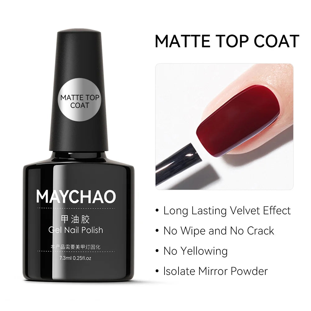 MAYCHAO Transparent Nude Jelly Gel Nail Polish Semi Permanent 7.3ml Top Coat Soak Off UV LED Varnish Nail Art Design Base Gel