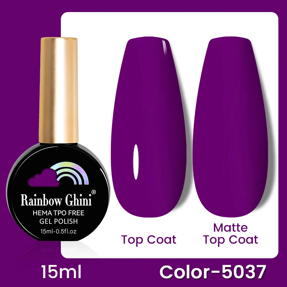 RG 15ML 146Colors HEMA&TPO Free Long Lasting Nail Polish Colorful UV Nail Gel Top Base Coat Supplies For Professional Manicure