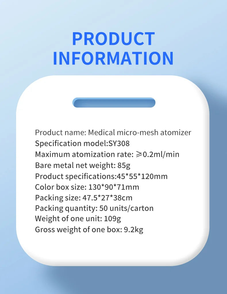 Atomizer Health Care Products Fingertip Pulse Blood Oxygen Portable Nebulizer Mesh Nebulizer Handheld Medical Asthma Inhaler